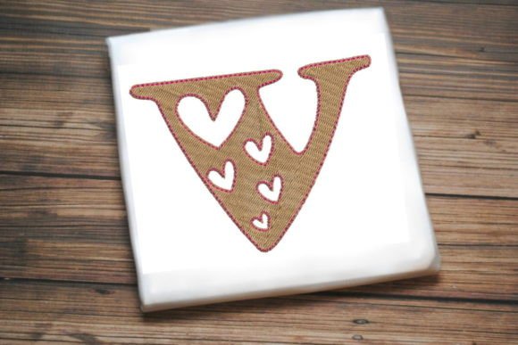 Alphabet Letter V Multi Heart