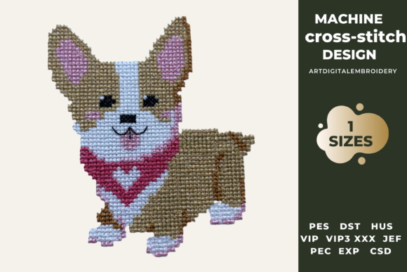 Corgi Dog Cross Stitch