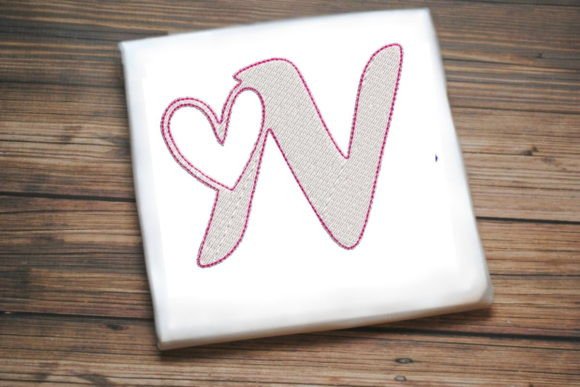 Letter N with Beautiful Heart