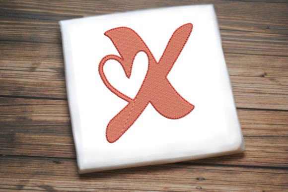 Letter X with Beautiful Heart