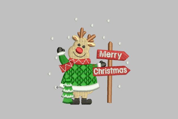 Reindeer with Sign at Christmas